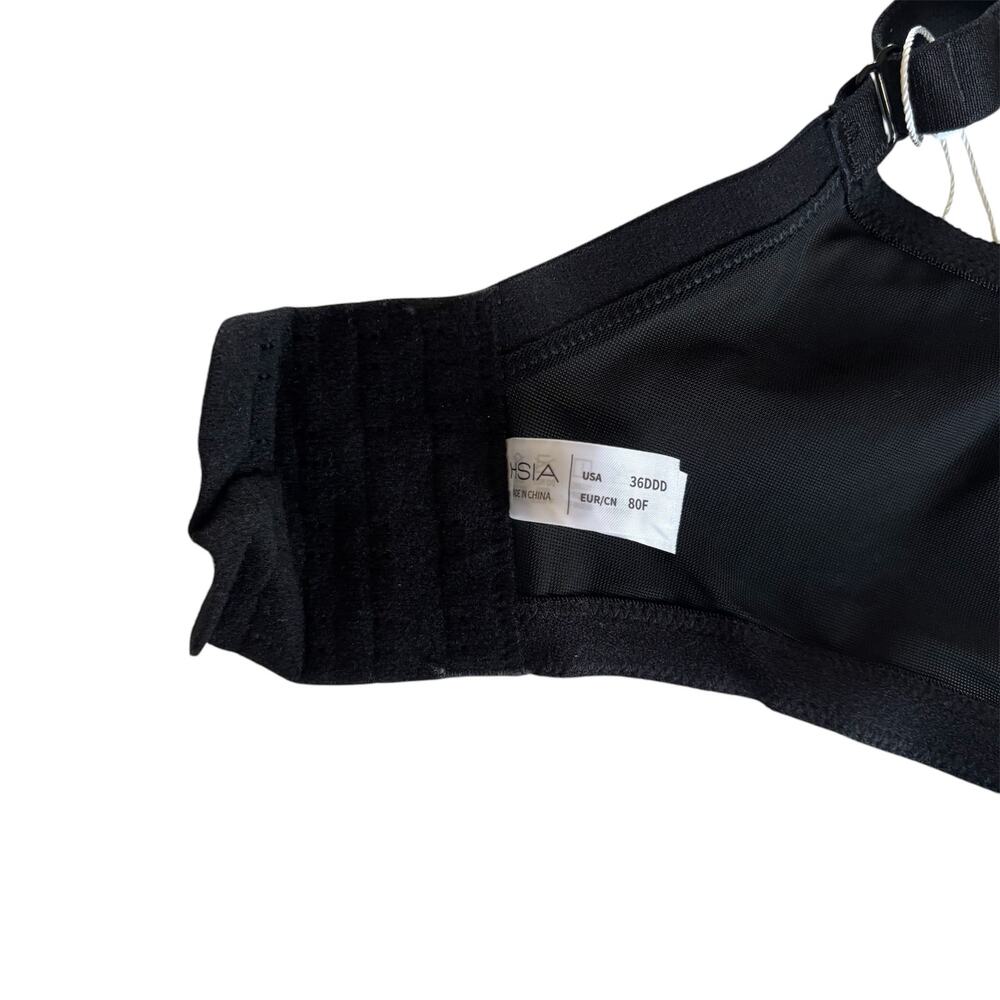 HSIA Enchante Black Lace Soft Mesh Underwire Bra Women's Size 36DDD NWT Lingerie - Picture 7 of 8